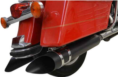 LA Choppers - LA Choppers Rotatable Slash 4in. Slip-Ons - Black/Chrome - LA-1194-03