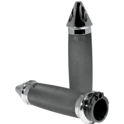 Avon Grips - Avon Grips Custom Spike End Grips - Chrome - MT-IN-CC-85-C-S