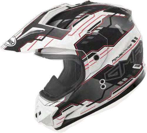 G-Max - G-Max GM11D Dual Sport Adventure Helmet - G5117433 TC-15 - Flat White/Black/Red - X-Small