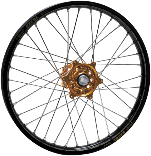 Dubya - Dubya MX Rear Wheel with DID DirtStar Rim - 1.85x16 - Orange Hub/Black Rim - 56-4165OB