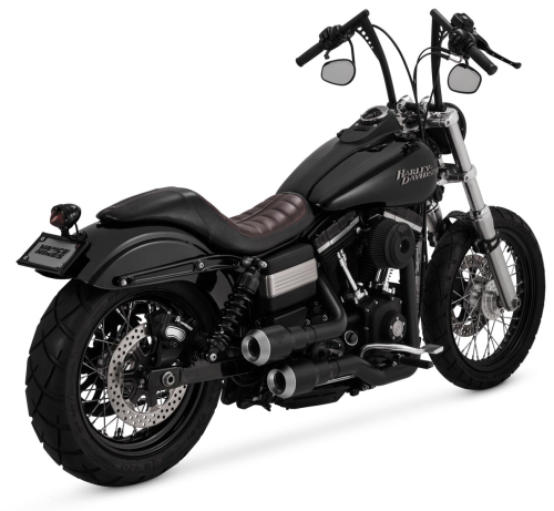 Vance & Hines - Vance & Hines Hi-Output Grenades 2-Into-2 Exhaust - Black/Pearl Nickel - 46896
