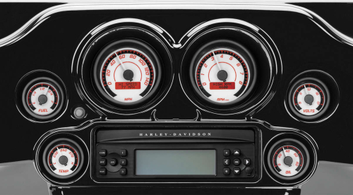 Dakota Digital - Dakota Digital MVX-8K Analog/Digital Plug-In Instrumentation Six-Gauge Kit - White/Red Background - Black Bezel - MVX-8600-WR-K