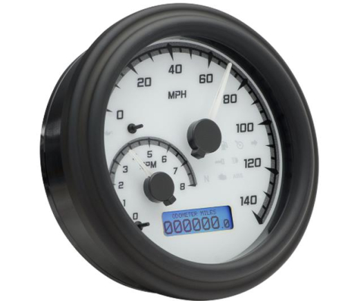 Dakota Digital - Dakota Digital MVX Series Analog Gauge System - White/Gray/Black - MVX-2002-WG-K
