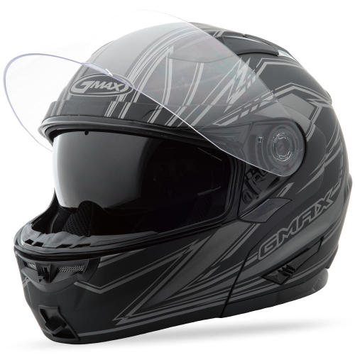 G-Max - G-Max GM64 Derk Helmet - G1640394 F.TC-12 - Derk Flat Black/Silver - Small
