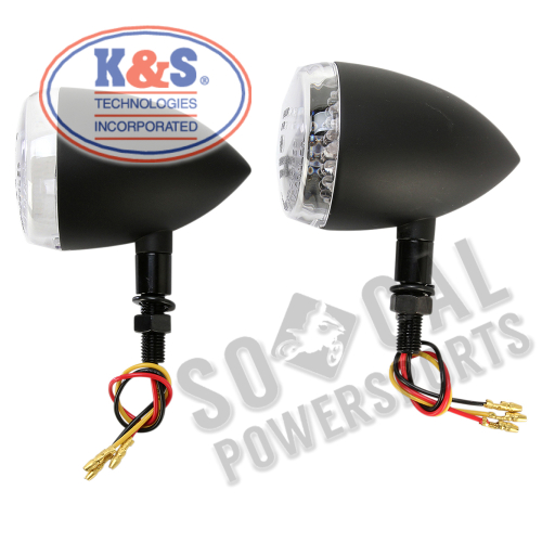 K&S Technologies - K&S Technologies DOT LED Marker Lights - 3 wires - Black/Clear - 26-5304