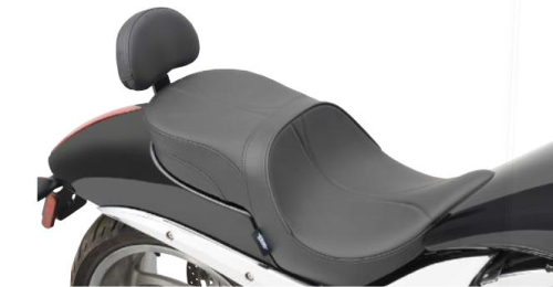 Drag Specialties - Drag Specialties Low Profile Touring Seat with Built-In Passenger Backrests - Flame Stitch - 0810-1586