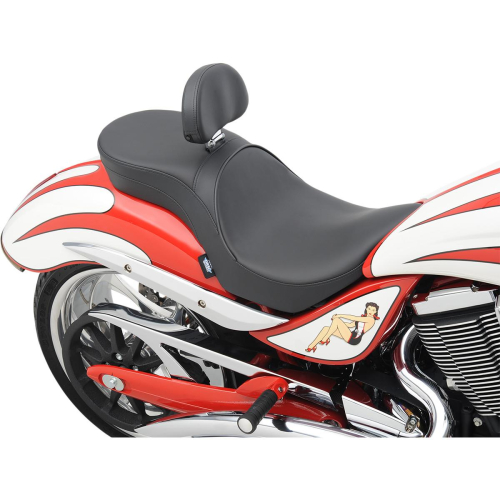 Drag Specialties - Drag Specialties Low Profile Touring Seat with Backrest Option - Smooth - 0810-1575