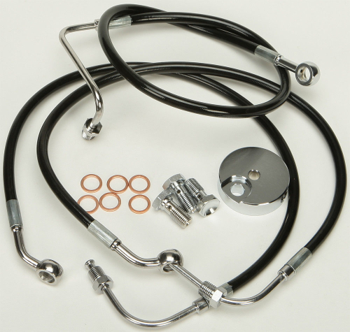 HardDrive - HardDrive Black Vinyl Brakeline Kit - +2in. Length - HD-0101-BK