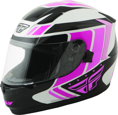 Fly Racing - Fly Racing Conquest Retro Helmet - 73-8419M - Pink/White/Black - Medium