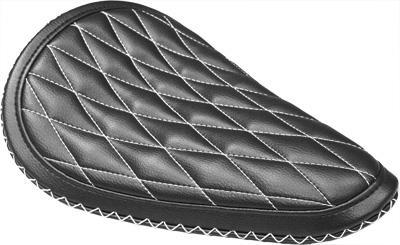 West-Eagle Motorcycle Products - West-Eagle Motorcycle Products Narrow Back Solo Seat - Lace-Up White Stitch - 1956-WH