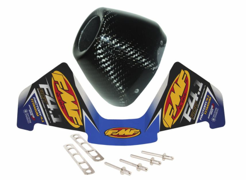 FMF Racing - FMF Racing RCT Replacement Duel System End Caps - Carbon Fiber - 040672