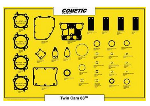 Cometic Gasket - Cometic Gasket Display Board for Gaskets - Twin Cam 88 - C9228F