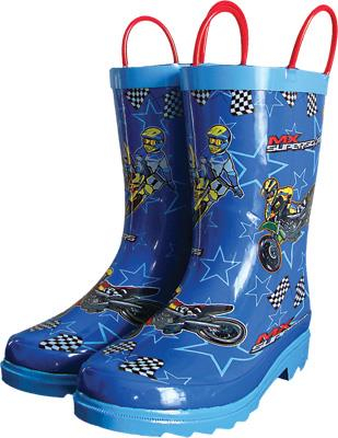 Smooth - Smooth MX Superstars Youth Rain Boots - 3001-011 - Blue - 11