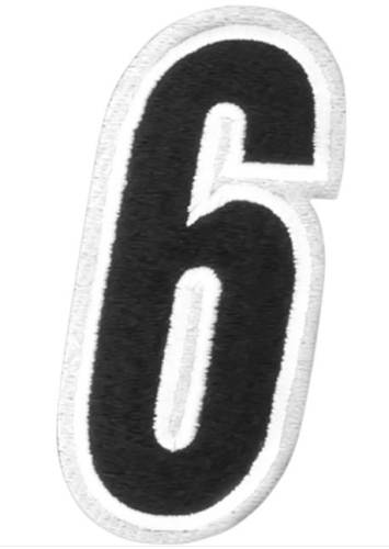 American Kargo - American Kargo Number Patch - #6 - White/Black - 3550-0197