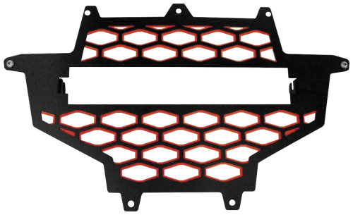 ModQuad - ModQuad Front Grill with 10in. Light Bar - Black/Red - RZR-FGLS-XP-RD