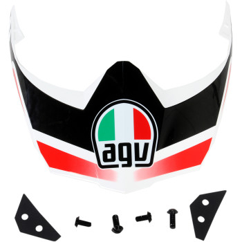 AGV - AGV Peaks for AX-8 Dual Sport/EVO Helmets - White/Gunmetal/Red - 0132-0873