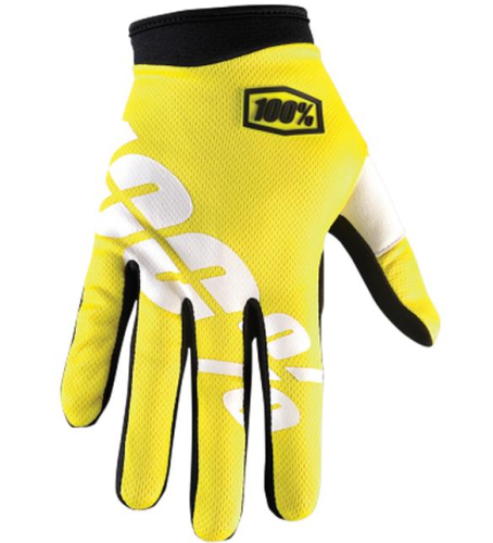 100% - 100% iTrack Gloves - 10002-004-10 - Neon Yellow - Small