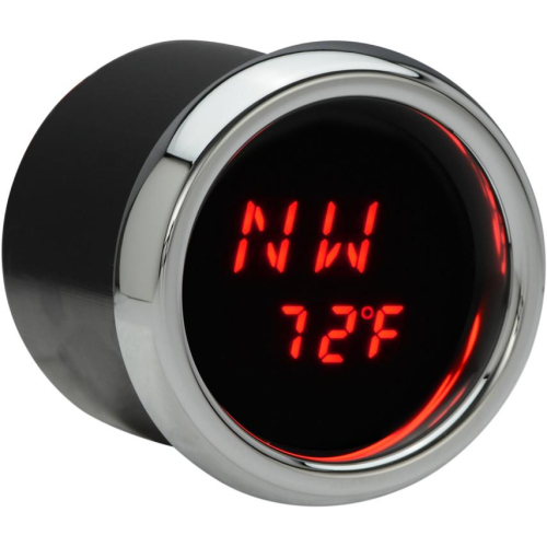 Dakota Digital - Dakota Digital 2-3/16in. Stand-Alone LED Bezel GPS Compass - Chrome Bezel with Red - MCL-GPS17-R