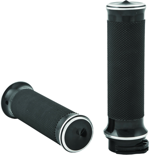 HardDrive - HardDrive Fly By Wire Throttle Custom Grips - Shock - Black - 0063-2073-BM