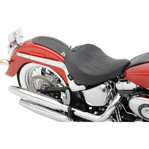 Drag Specialties - Drag Specialties Solo Seat with Optional EZ Glide Backrest System - Flame Stitch - 0802-0785