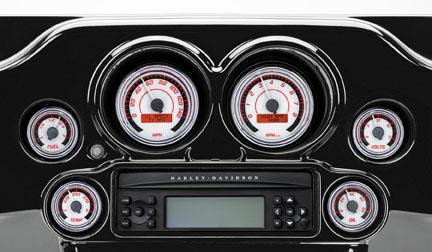 Dakota Digital - Dakota Digital MVX-8K Analog/Digital Plug-In Instrumentation Two-Gauge Kit - White/Red Background - Black Bezel - MVX-8204-WR-K