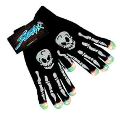Street FX - Street FX Light Up Skull Gloves - 1046094 - Black - OSFM