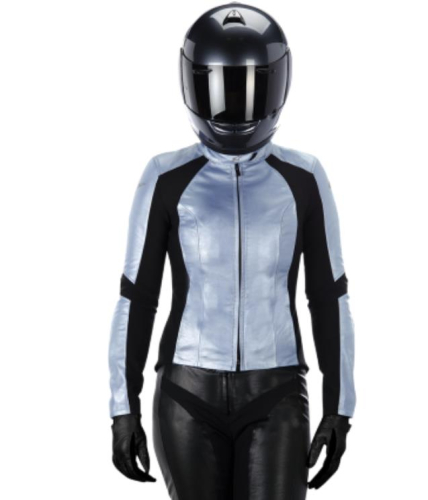 Alpinestars - Alpinestars Stella Vika Leather Womens Jacket - 3115514-779-46 - Frozen Blue Metallic - 10