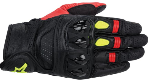 Alpinestars - Alpinestars Celer Leather Gloves - 3567014-136-2X - Black/Red/Yellow - 2XL