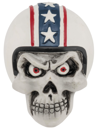 Lethal Threat - Lethal Threat Retro White Biker Skull Emblem - LT88681