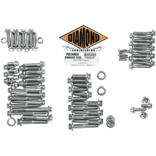 Diamond Engineering - Diamond Engineering 12-Point Polished Stainless Engine Kit - PS818S