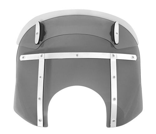 Memphis Shades - Memphis Shades Drop Top Memphis Fats Windshield (9in. Cutout) - 13-16in. - Black Smoke/Polished - MDM31610