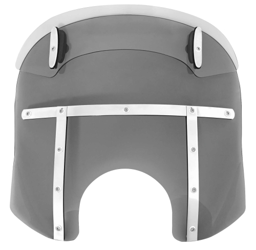 Memphis Shades - Memphis Shades Drop Top Memphis Fats Windshield (7in. Cutout) - 17-20in. - Black Smoke/Polished - MDM31510