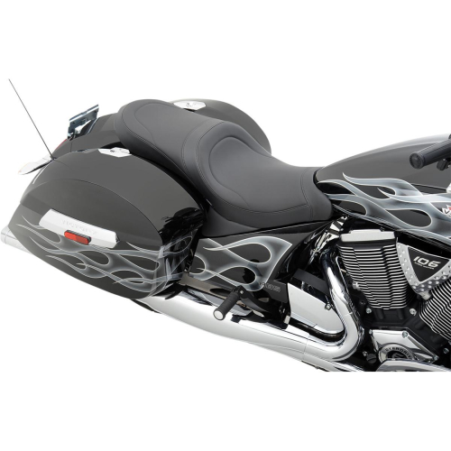 Drag Specialties - Drag Specialties 2-Up Predator Seat with Backrest - Mild Stitch - 0810-1537