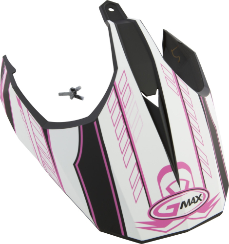 G-Max - G-Max Visor with Screws for GM-11/S Helmets - Pink Ribbon Riders Matte White/Black/Pink - G011048