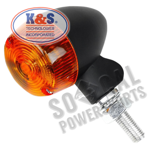 K&S Technologies - K&S Technologies Black Satin Aluminum Marker LED Lights - Round #1 with Amber Lens - Two Wire - 26-8320BK