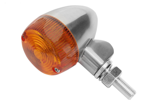 K&S Technologies - K&S Technologies Polished Aluminum Marker LED Lights - Round #1 with Amber Lens - Two Wire - 26-8320