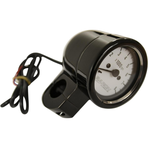 Baron Custom Accessories - Baron Custom Accessories Tachometer - Black with White Face - BA-7570-00B