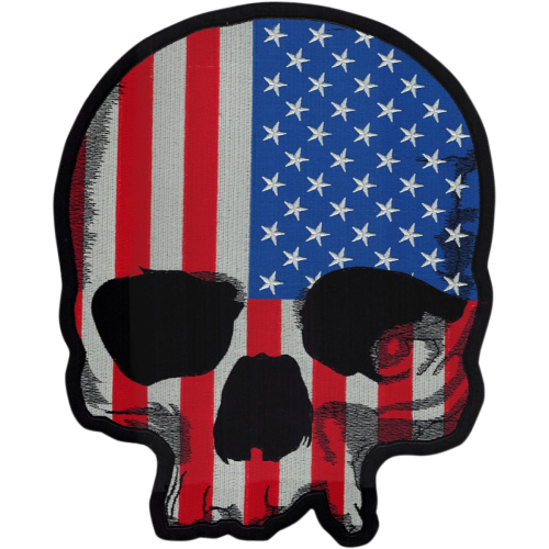 Lethal Threat - Lethal Threat USA Flag Skull Embroidered Patch - LT30180