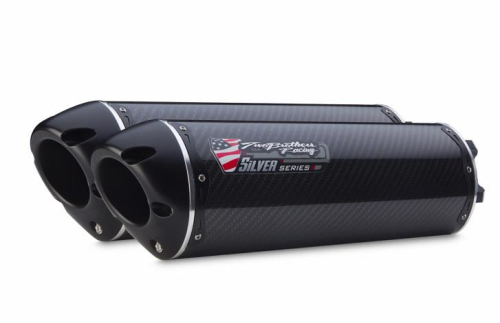 Two Brothers Racing - Two Brothers Racing M-2 Silver Series V.A.L.E. Dual Slip-On - Carbon Fiber - 005-3160405DV-S