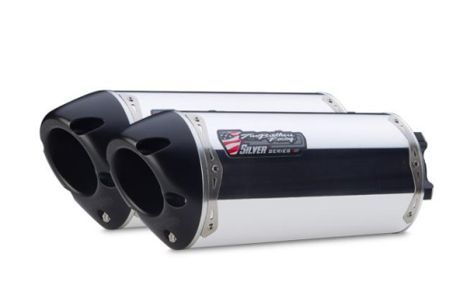 Two Brothers Racing - Two Brothers Racing M-2 Silver Series V.A.L.E. Dual Slip-On - Aluminum - 005-1740406V-S