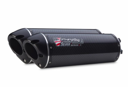 Two Brothers Racing - Two Brothers Racing M-2 Silver Series V.A.L.E. Dual Slip-On - Carbon Fiber - 005-2720405DV-S