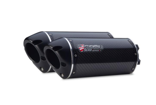 Two Brothers Racing - Two Brothers Racing M-2 Silver Series V.A.L.E. Dual Slip-On - Carbon Fiber - 005-1740405V-S