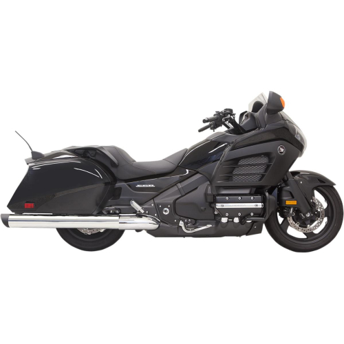 Bassani Manufacturing - Bassani Manufacturing 4in. Polished Slip-On with Black-Slant Billet End Caps - 2F17SB