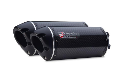 Two Brothers Racing - Two Brothers Racing M-2 Silver Series V.A.L.E. Dual Slip-On - Carbon Fiber - 005-1170405V-S