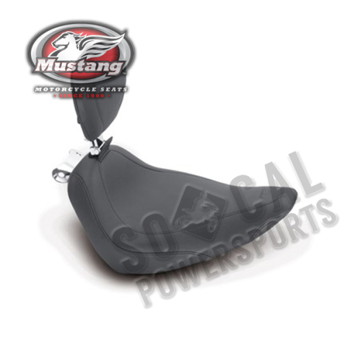 Mustang - Mustang Wide Tripper Solo Seat with Driver Backrest - Smooth - Black - 79820