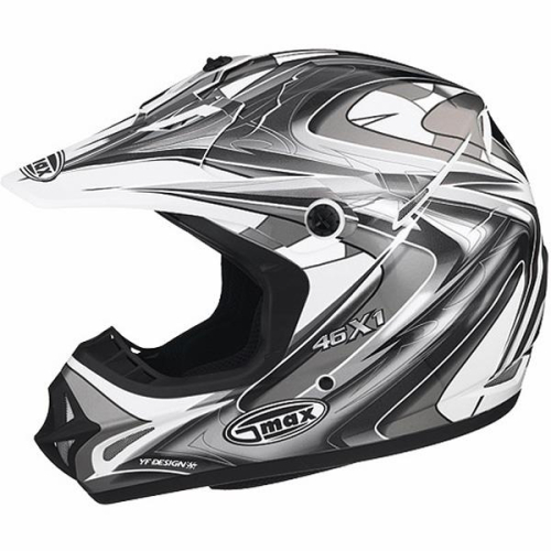 G-Max - G-Max Visor for GM46X-1 Core Graphic Helmets - Md-3XL - White/Black/Silver - G980274