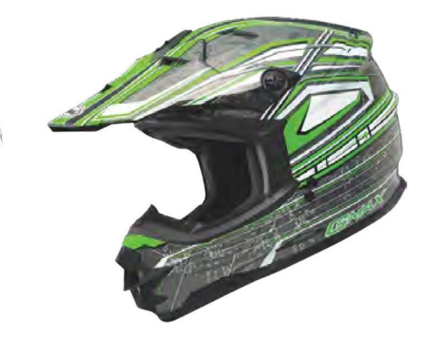 G-Max - G-Max Visor with Screws for GM76X Helmet - Bio Green/White/Black - G076047