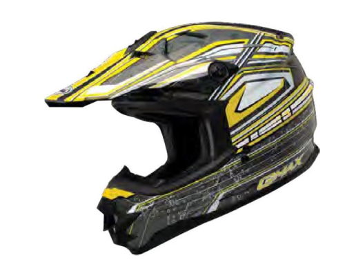 G-Max - G-Max Visor with Screws for GM76X Helmet - Bio Yellow/White/Black - G076048