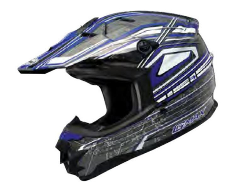 G-Max - G-Max Visor with Screws for GM76X Helmet - Bio Blue/White/Light Blue - G076046