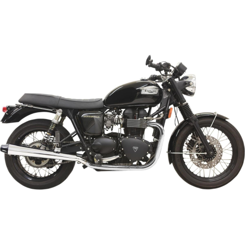 Bassani Manufacturing - Bassani Manufacturing 3.5in. Cone-Shaped Slip-On - Polished with Tapered Black Billet Endcaps - 7B17K